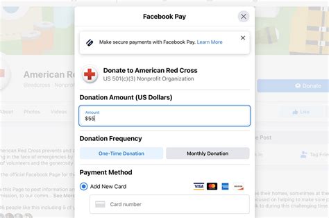Add a donate button to your nonprofit's Facebook Page.